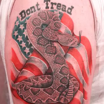 Don’t tread on me with a flag tattoo