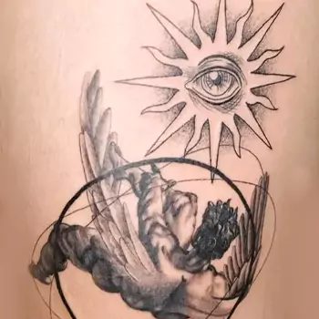 Icarus flying towards the sun tattoo