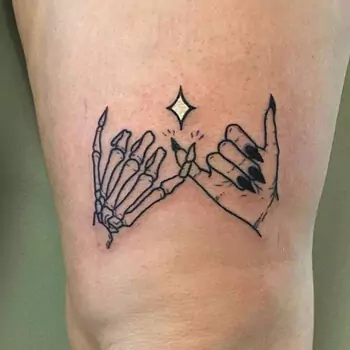 One Normal Hand And One Skeleton Hand Pinky Promise