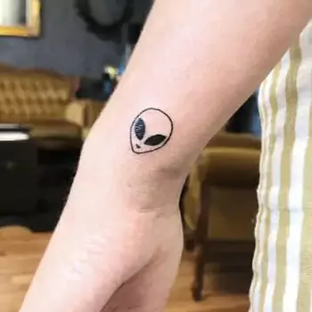 Small Alien Head Tattoo
