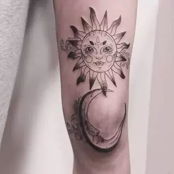 Sun and Moon Tattoo