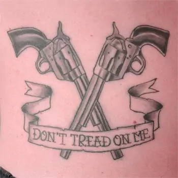 Traditional “Don’t tread on me” tattoo