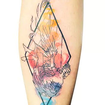 Watercolor Icarus tattoo