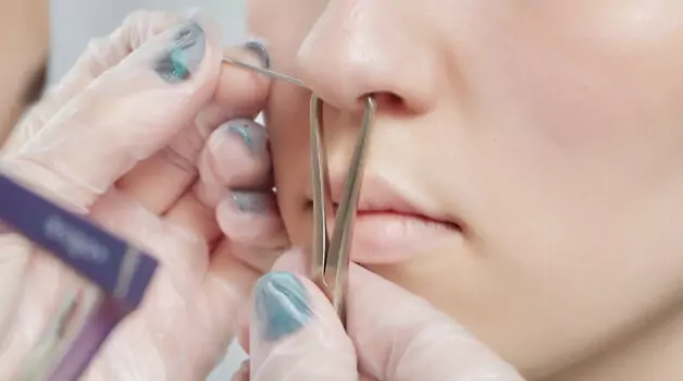 The piercing process of septum piercing